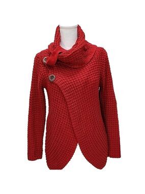 OLIVER BY ESCIO RED A SYMMETRICAL SWEATER SIZE SMALL